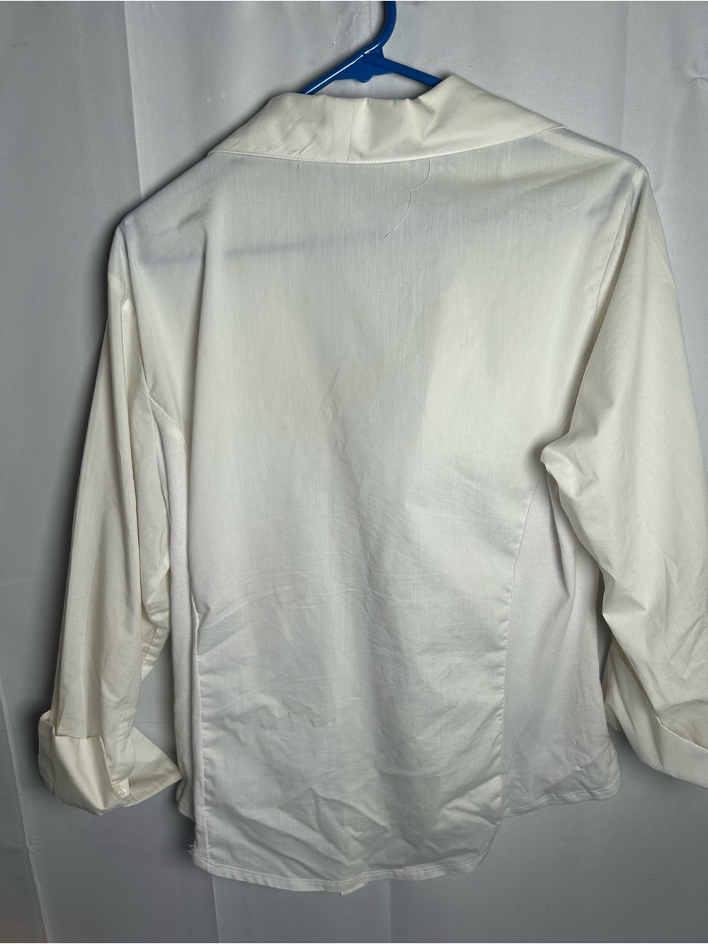 Zac & Rachel Cream Ruffled Front Blouse - Picture 6 of 13